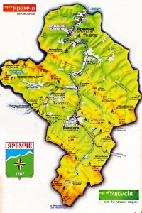 Карта околиць Яремча 