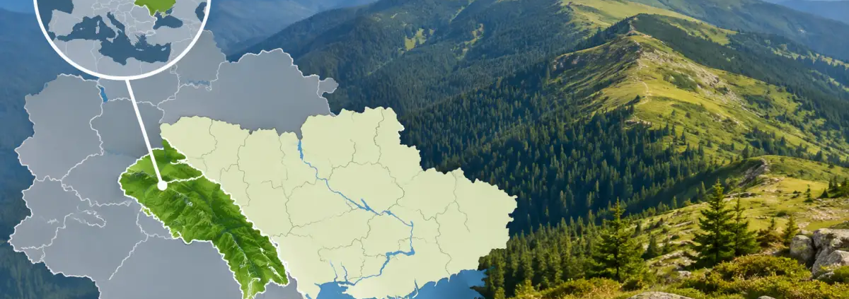 Де знаходяться Карпати: карта, області та країни